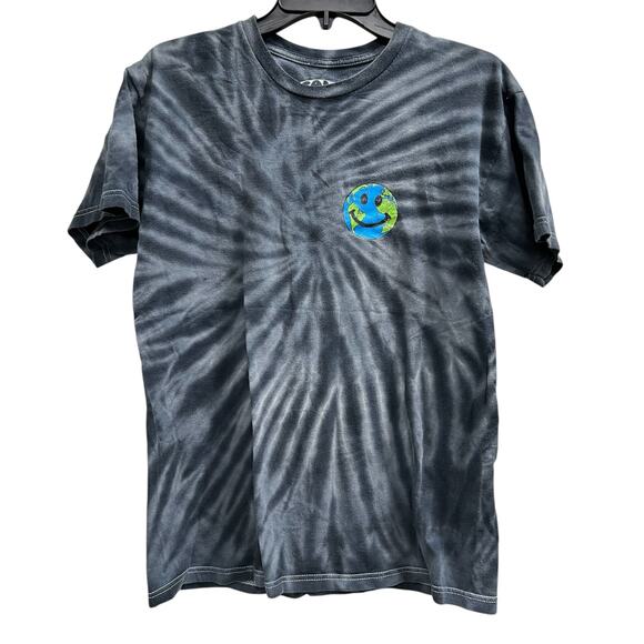CALI YOUR MOTHER tie dye happy world grunge thrashed logo tee sz M - Picture 1 of 5